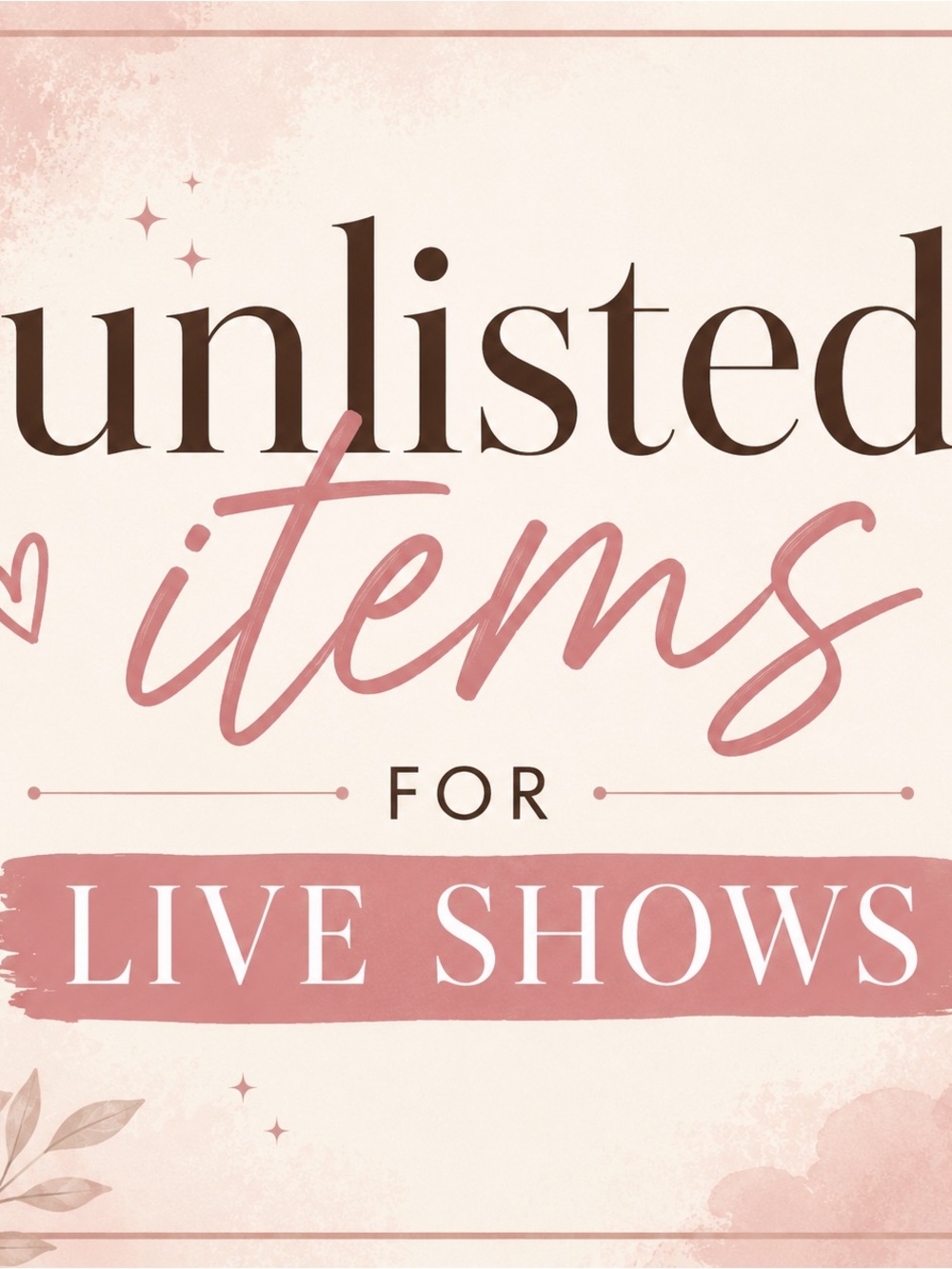 Unlisted Items for Live Shows Wall Art Print - Blush Pink